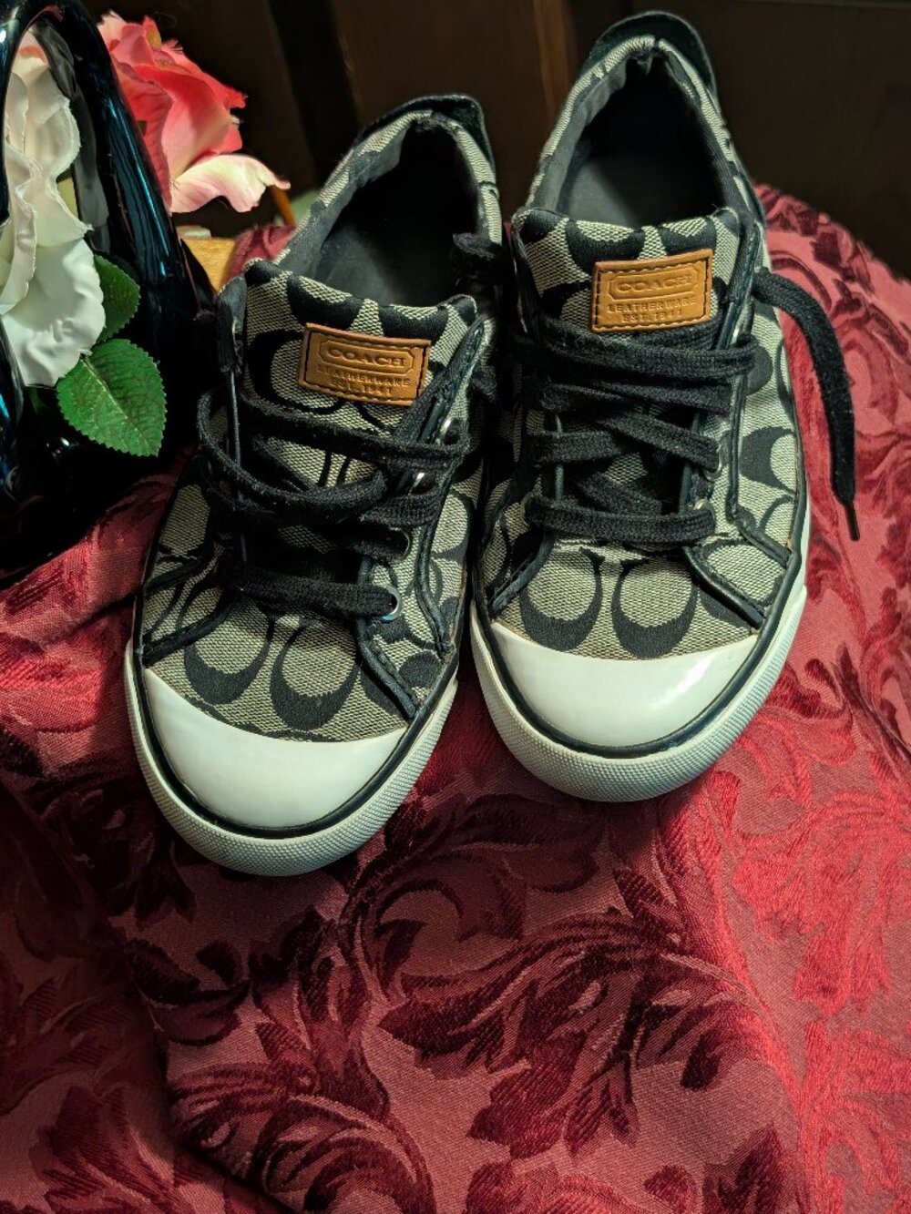COACH Barrett Sneaker -Low top converse style -Gray/Black/White -Size 5.5